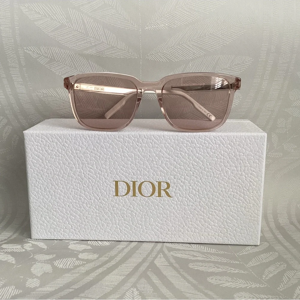 NEW Authentic DiorTag SU 40E0 Clear Pale Pink Sunglasses - Picture 1 of 16